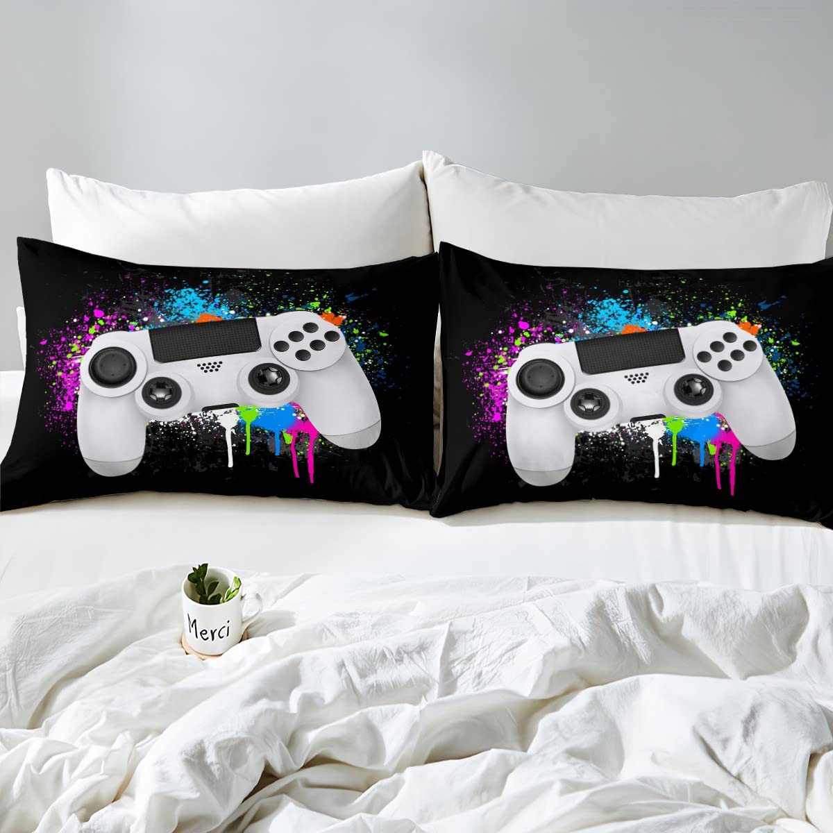 Homewish Set Di Lenzuola Natalizie Per Letto Matrimoniale, Motivo Babbo