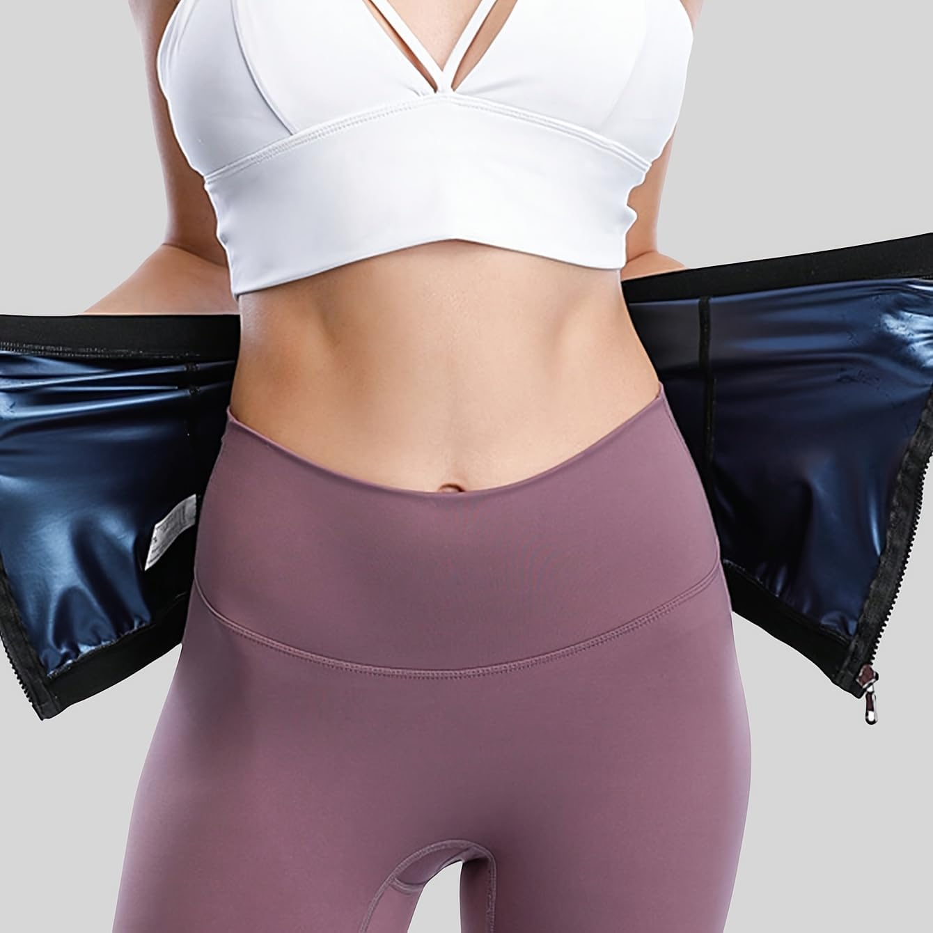 Women's Sportswear with PU Coating for Weight Loss, Burning, Running, Yoga, Fitness, Body Shaping, Gym Accessories