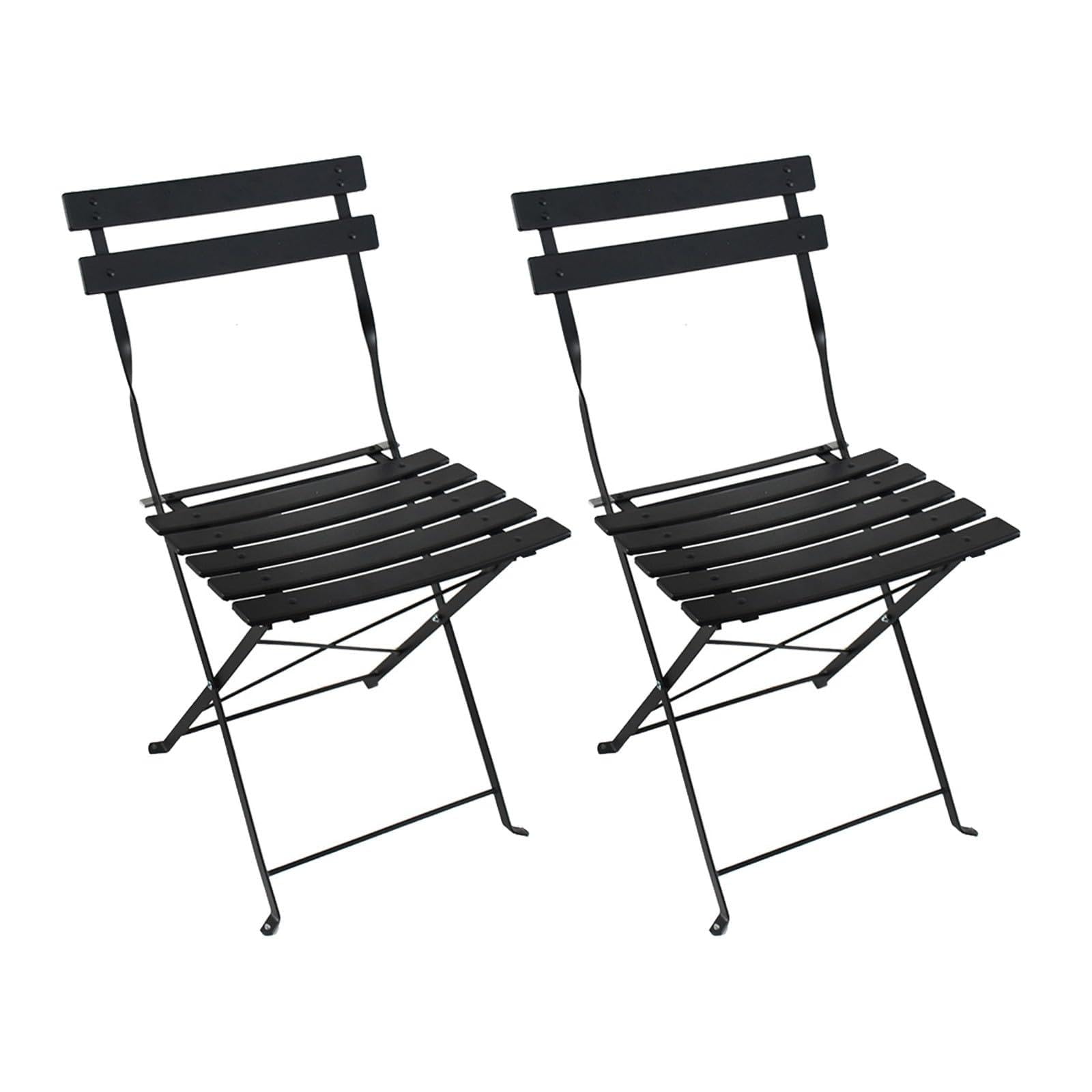 HTI living Gartenstuhl 2er-Set Basil Metall Schwarz