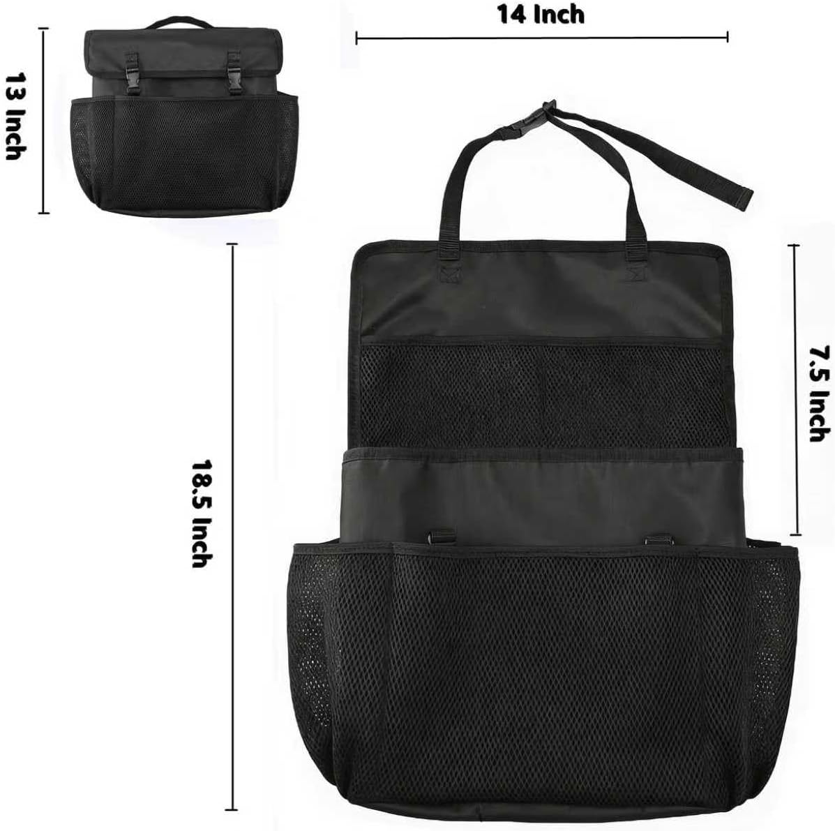 3-in-1 Car Seat Organizer Car Seat Back Organizer with Tablet & Laptop Holder, Passenger Seat Storage Bag with Compartment,Headrest Organizer for Cars,Trucks,SUVs,Vans