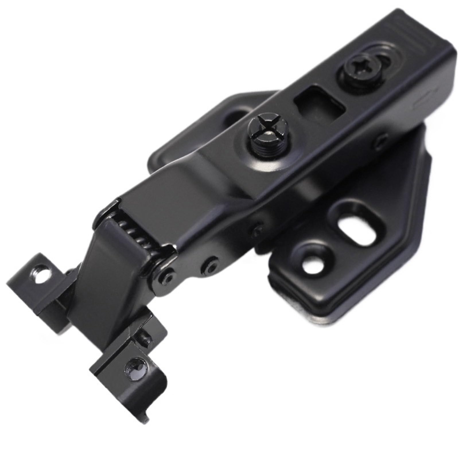 1pcs Metal Aluminum Door Hinge Cabinet Door Hinges(Black Half Overlay)