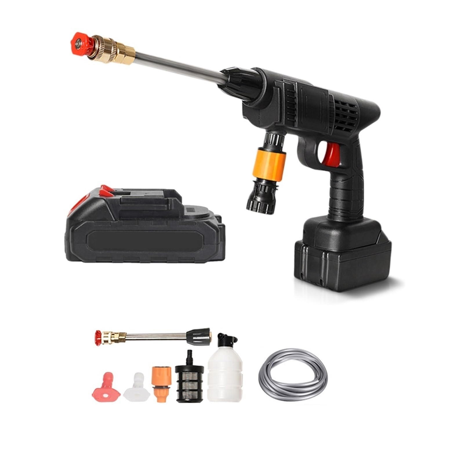 Idropulitrice Idropulitrice Portatile Ad Alta Pressione 30Bar Pistola Ad Acqua Batteria Al Litio For Uso Domestico Lavatrice A Pompa For Pulizia A Spruzzo Da Giardino Senza Fili(With 24HV Battery)