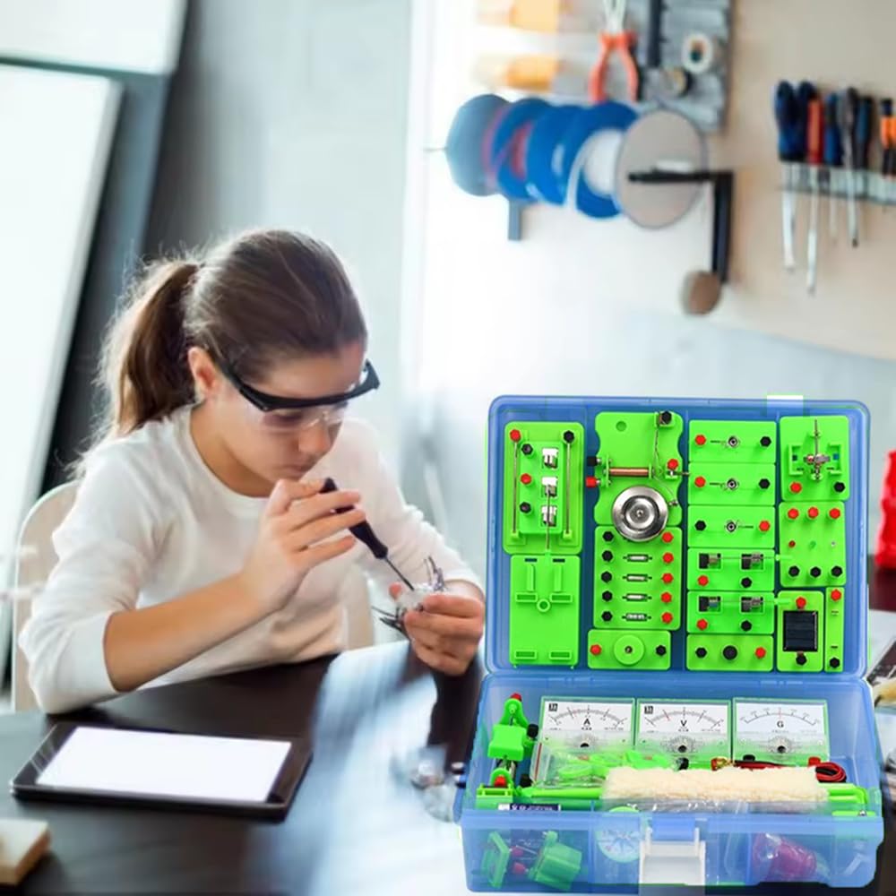 Electromagnetismo Kit,Circuit y Magnetismo Kits de experimentos,Kits de experimentos de Circuito y magnetismo,98pcs con Instrucciones De Funcionamiento,para Experimento de Ciencia educativa