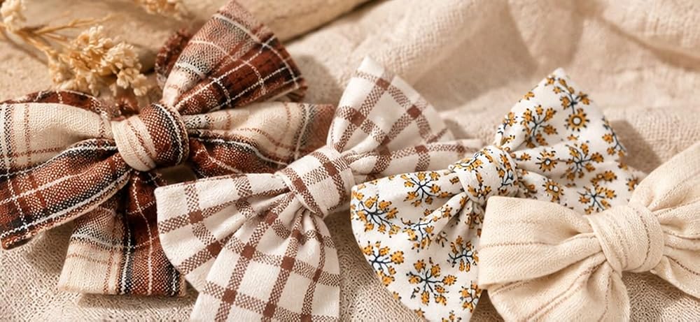 Christmas Hair Bows for Girls – 8 Pack Holiday Hair Clips, Premium Cotton Linen Plaid & Floral Bows for Baby, Toddler & Little Girls, Cute Christmas Hair Accessories Gift Set — 사진 1
