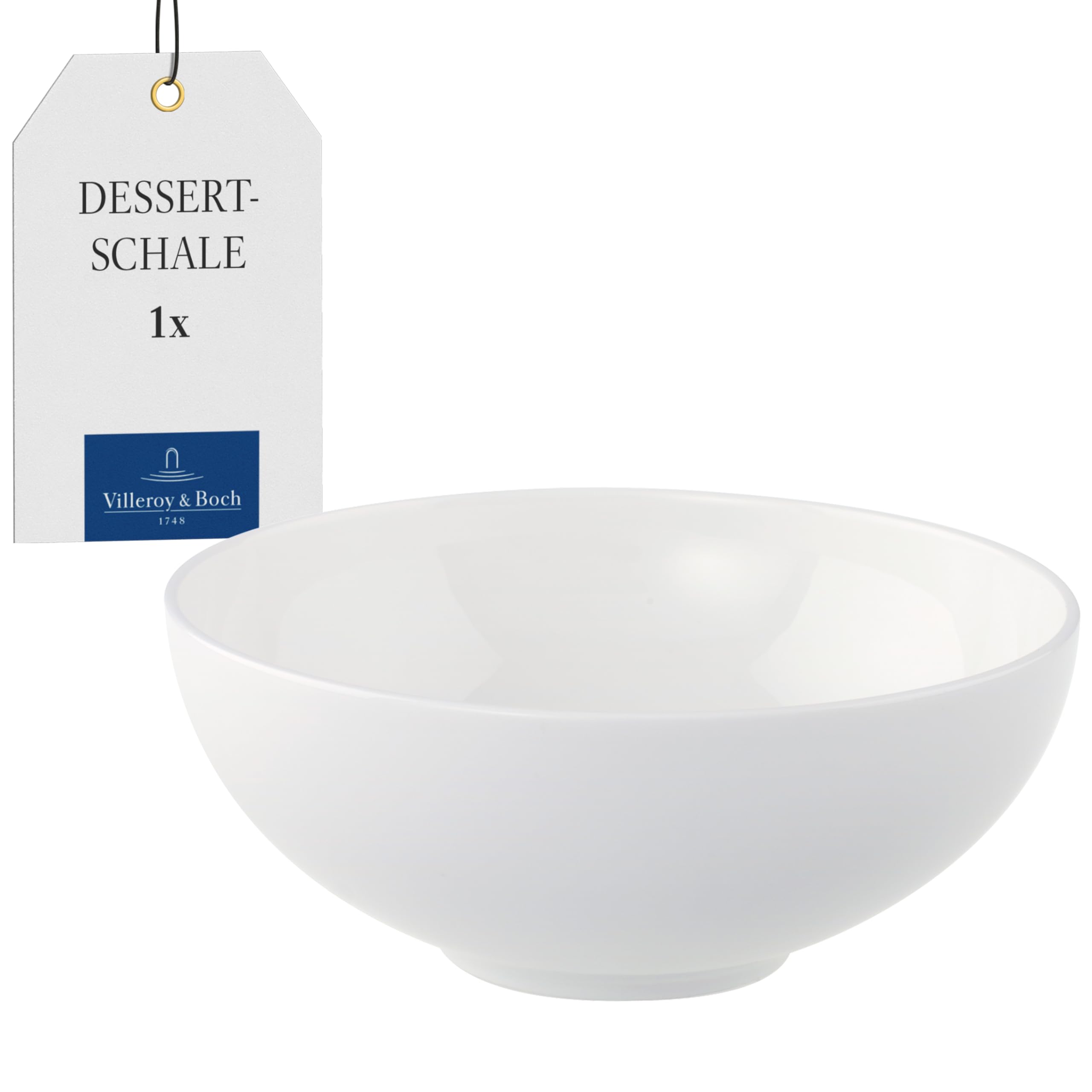 Villeroy & Boch – Royal Dessertschale Weiß, Spülmaschinenfest, Mikrowellensicher, Schüssel, Bowl, Schale, Premium Bone Porzellan