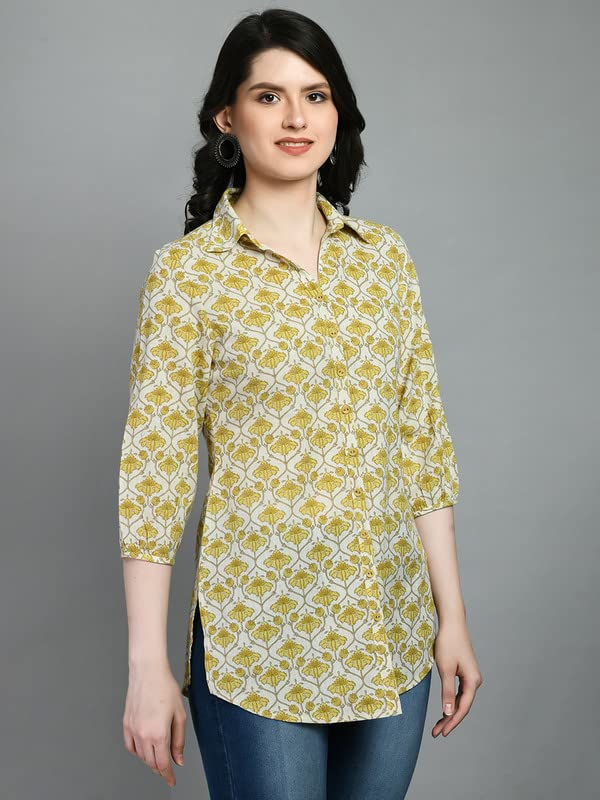 Image of Meesan Women's Casual Ethnic 3 /4 Sleeve Printed Tunic