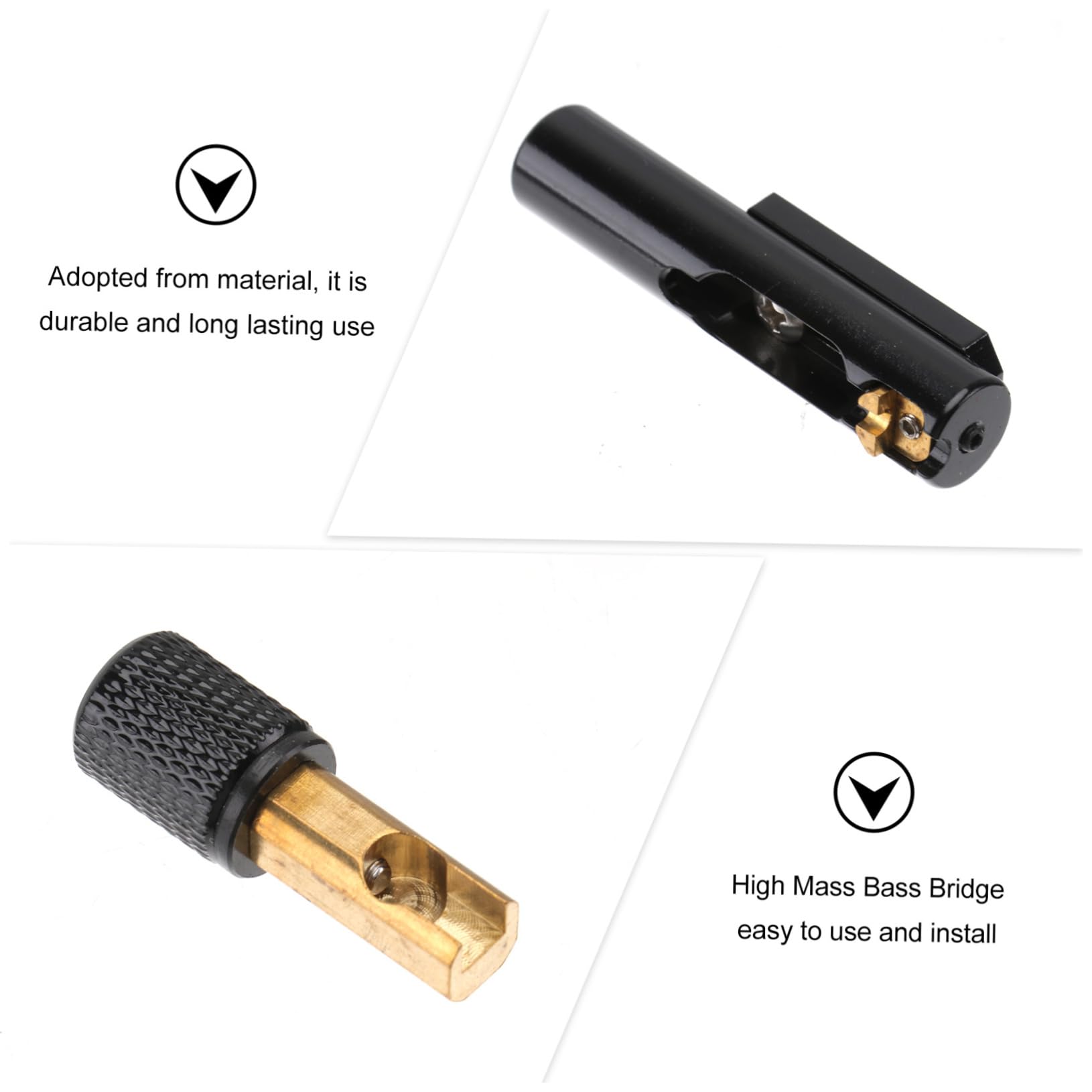 Pont sans Tête pour Basse 5 Cordes Noir Modèle Ga1121 en Métal