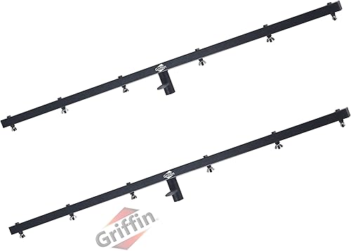 GRIFFIN Soporte de barra en T de 5 pies para soportes de trípode de luz de DJ (serie Stage-MountX), paquete de 2 – Soporte de barra transversal para