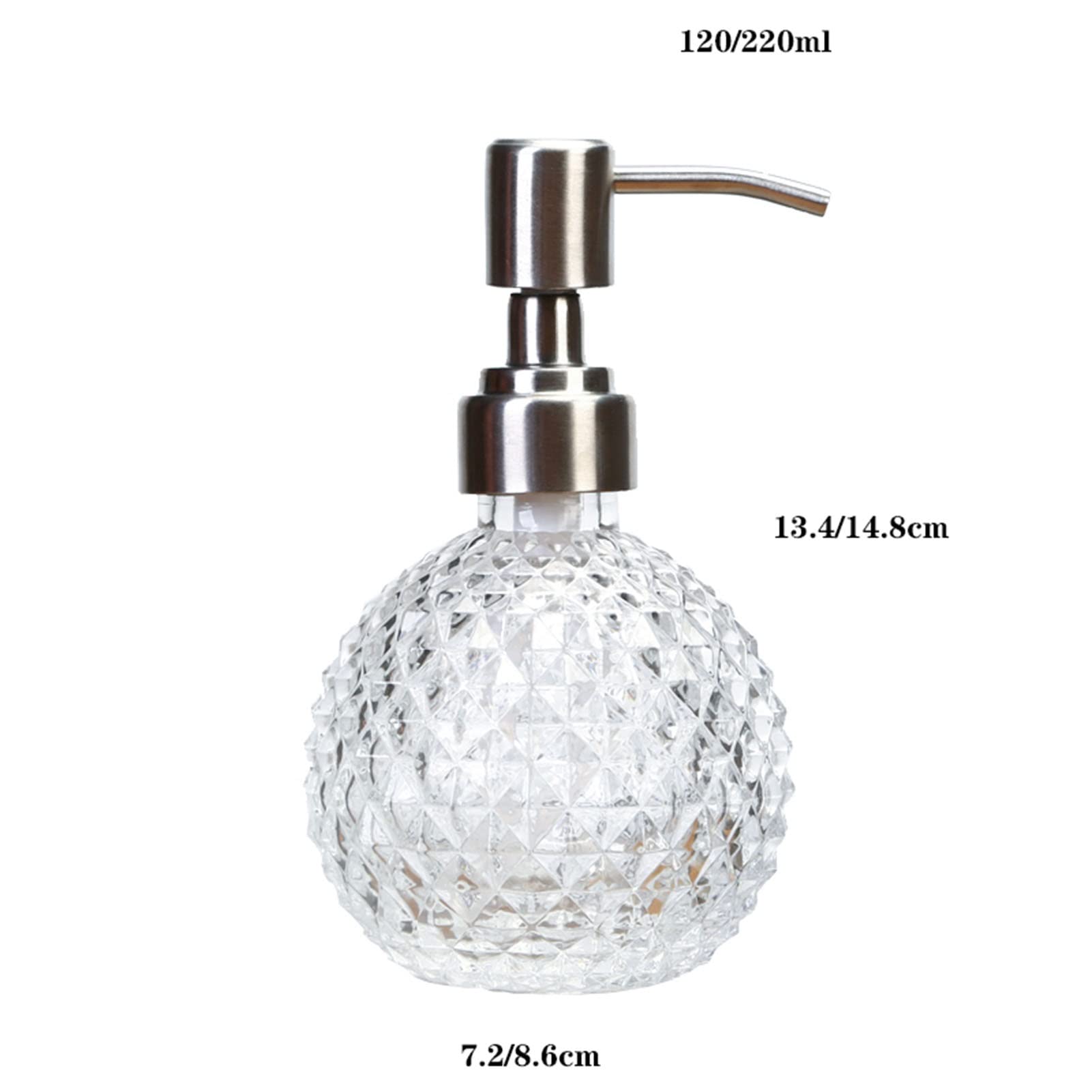 Handseifenspender aus dickem Glas, Seifenspender for Küchenspüle, Flüssigseifenflasche, einfaches Drücken, for ätherisches Öl, Lotion (Size : 14.8 * 8.6cm)