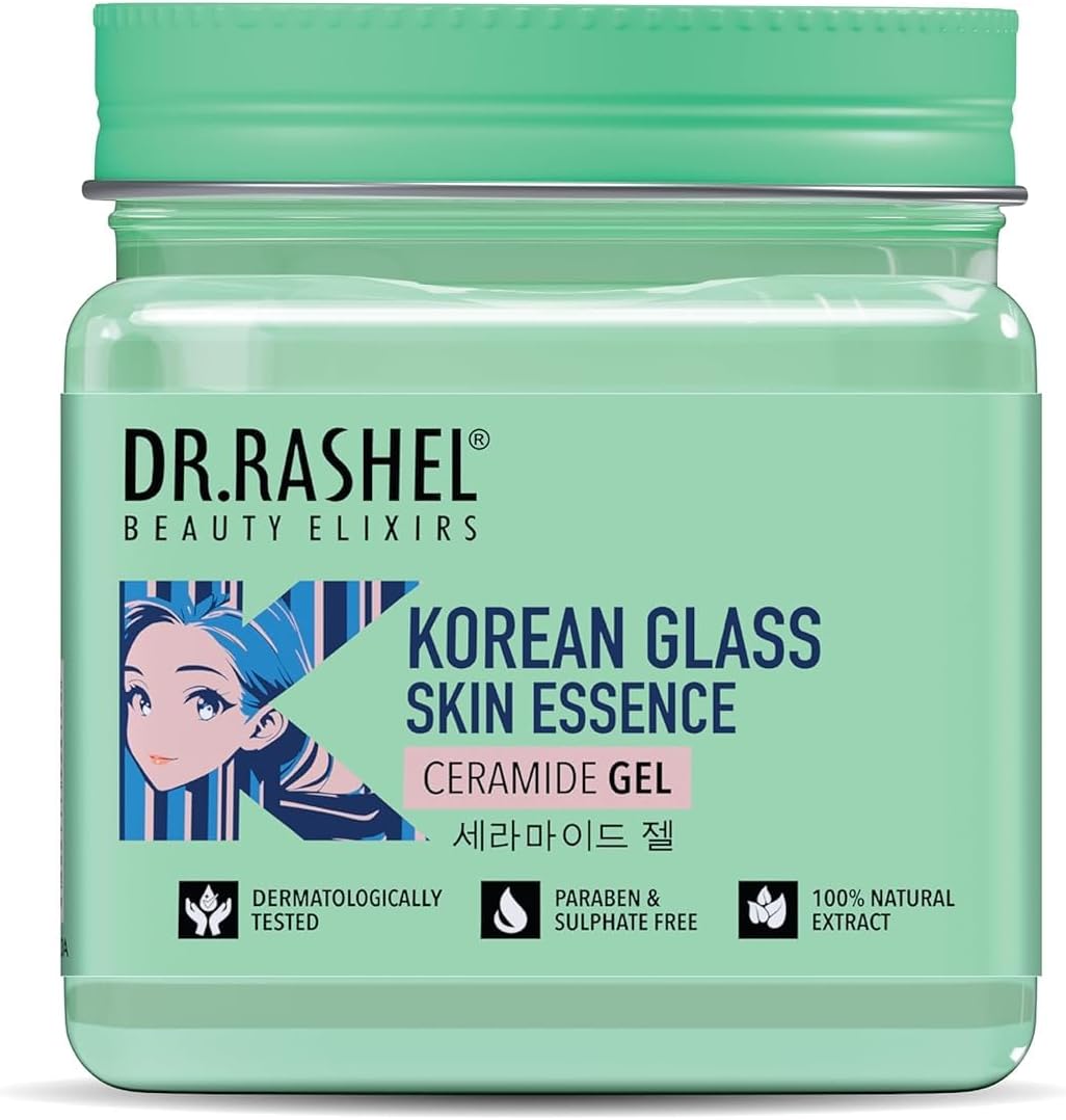 DR.Rashel Korean Glass Skin Essence Gel, Lightweight Hydrating Gel for Radiant, Smooth Skin | Soothing, Pore-Minimizing Formula with Hyaluronic Acid & Vitamin C for Bright, Clear Complexion