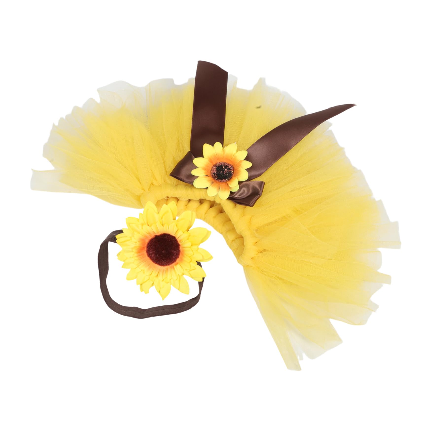 CIYODO 1Set Photography Outfit Tutu Dress with Headband for Showers and Handmade Princess Tulle Skirt with Detailed Craftsmanship