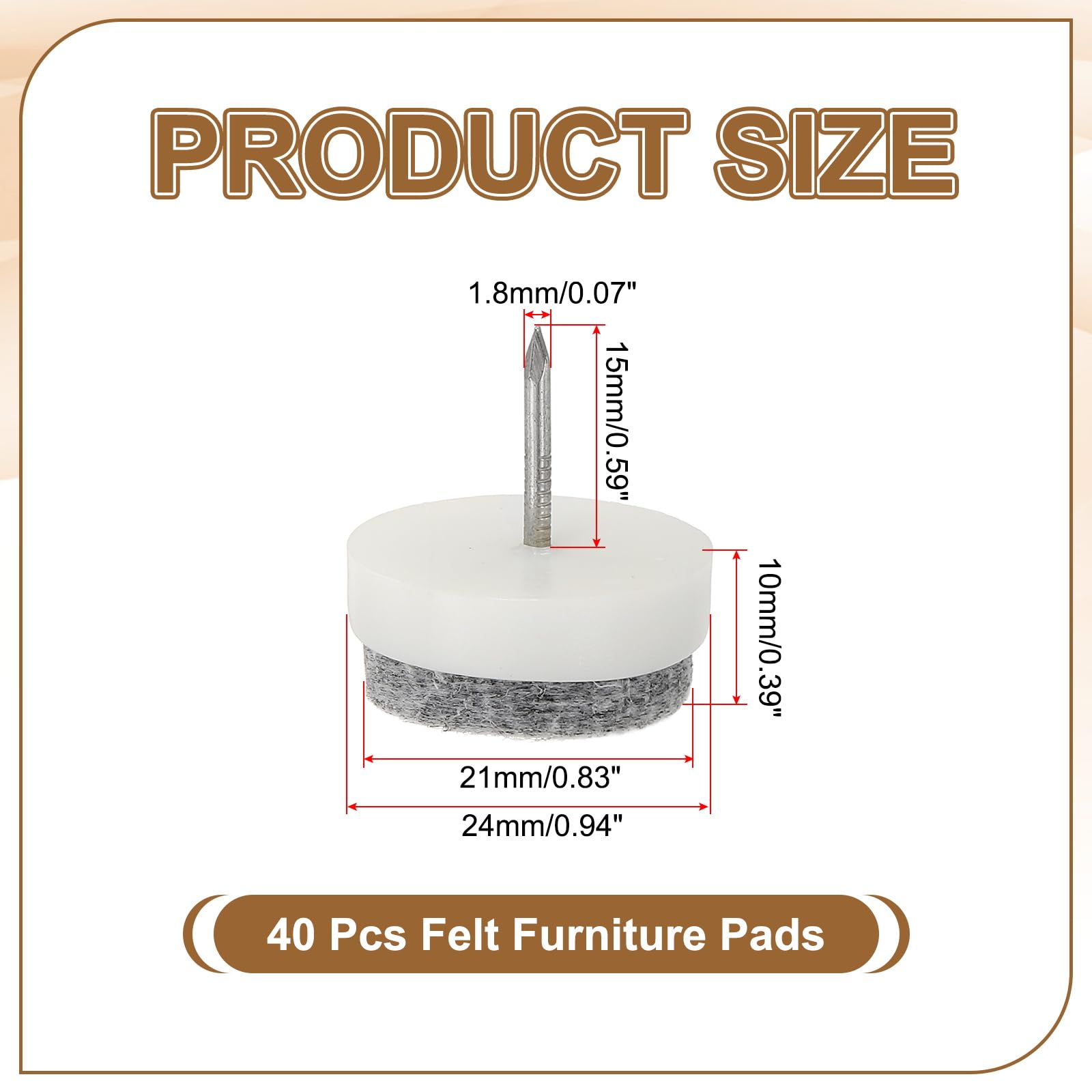PATIKIL 24 mm Nail-on Felt Pads - Image 2