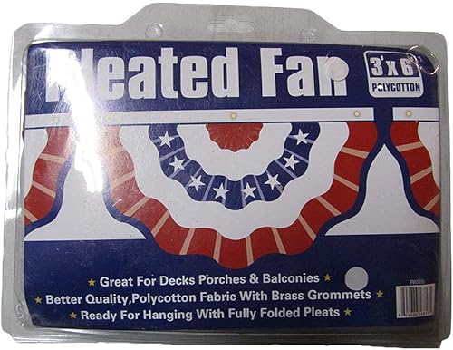 Miniatura 4 de Premium 3 pack) 3x6 FT Double Sided PolyCotton US Made Flag Half Fan