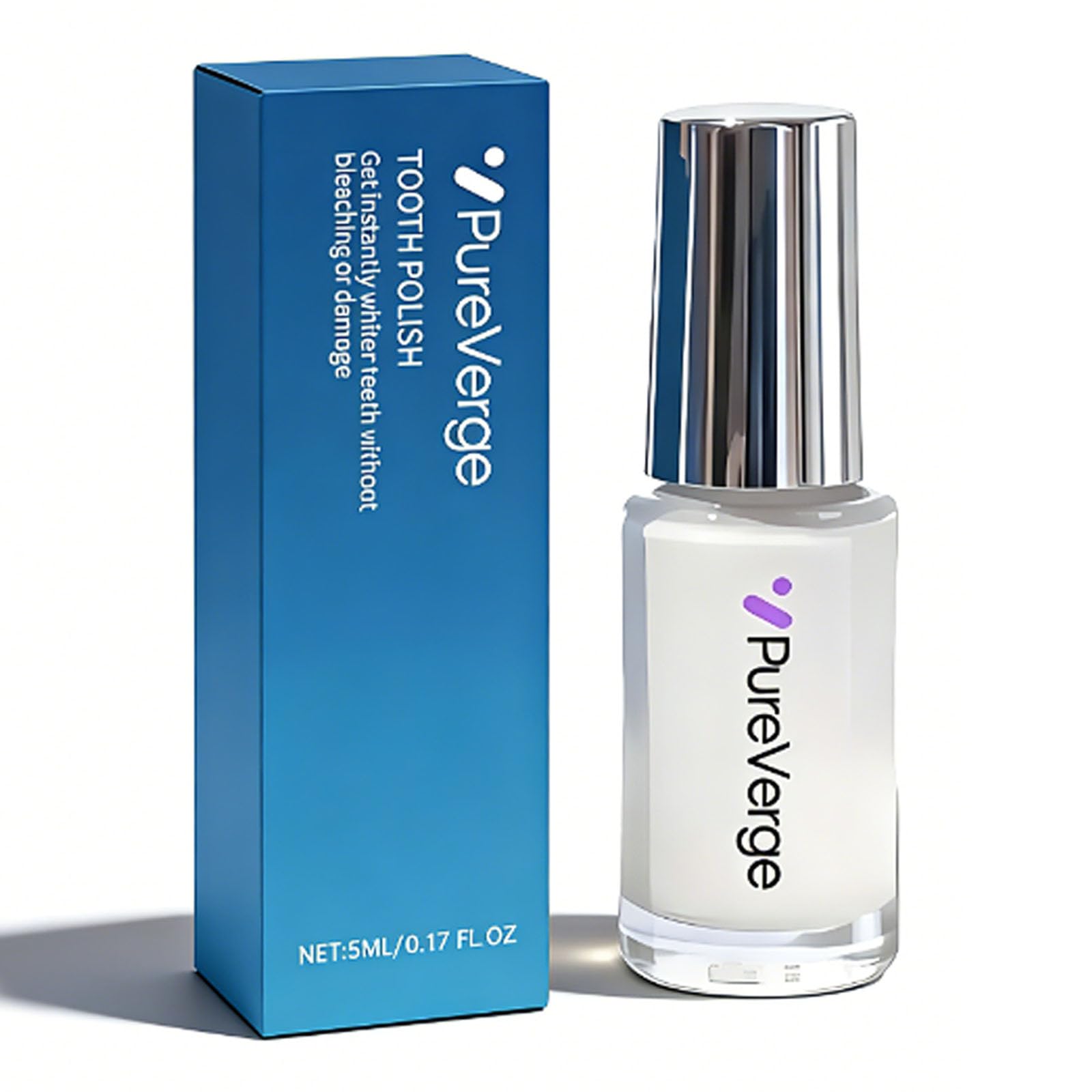 Tooth Polish - Instant White Smile, Tooth Whitening Gel Paint, Brush-On Liquid Formula to Improve Appearance, Easy to Use & Portable, Long-Lasting Results