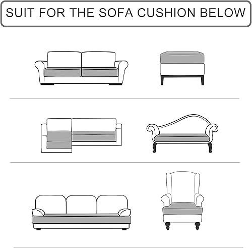 Miniatura 6 de Fundas elásticas para cojín de sofá, de piel sintética, resistentes al agua, funda de cojín desmontable para sofá, protector de muebles para sofá,