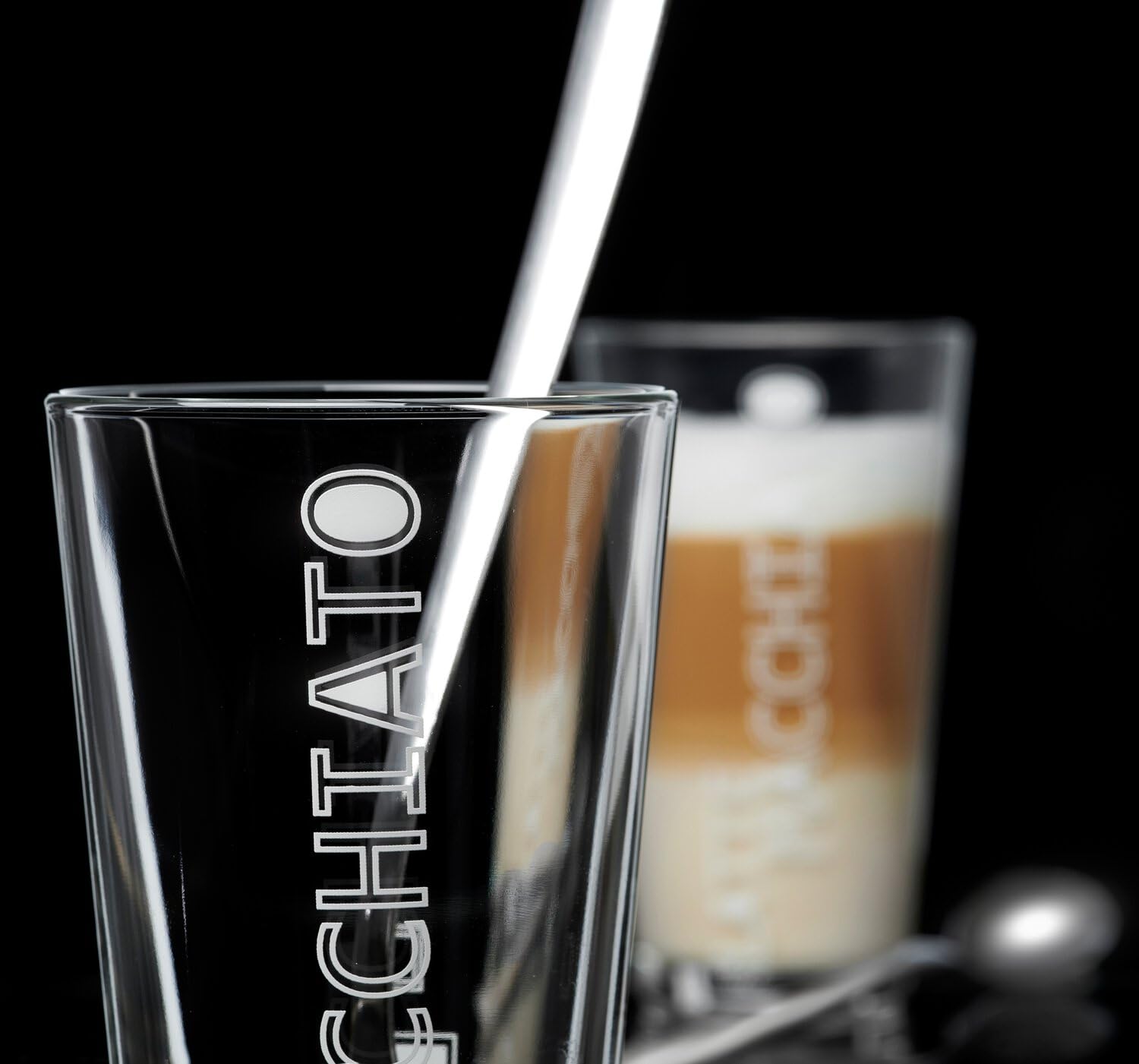 Ritzenhoff & Breker Lena 115512 - Bicchieri da Latte Macchiato, con cucchiai, 4 pz