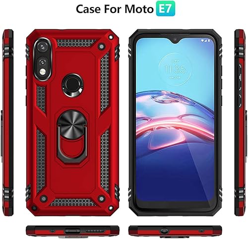 Miniatura 2 de YZOK Compatible con Moto E 2020 funda Motorola E con protector de pantalla HD grado militar anillo de montaje para automóvil soporte híbrido de