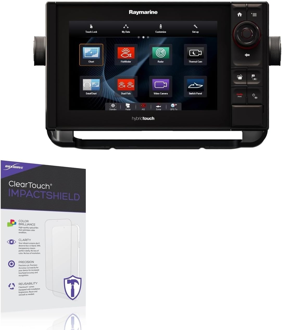 BoxWave Screen Protector Compatible With Raymarine eS97 - ClearTouch ImpactShield (2-Pack), Impenetrable Screen Protector Flexible Film