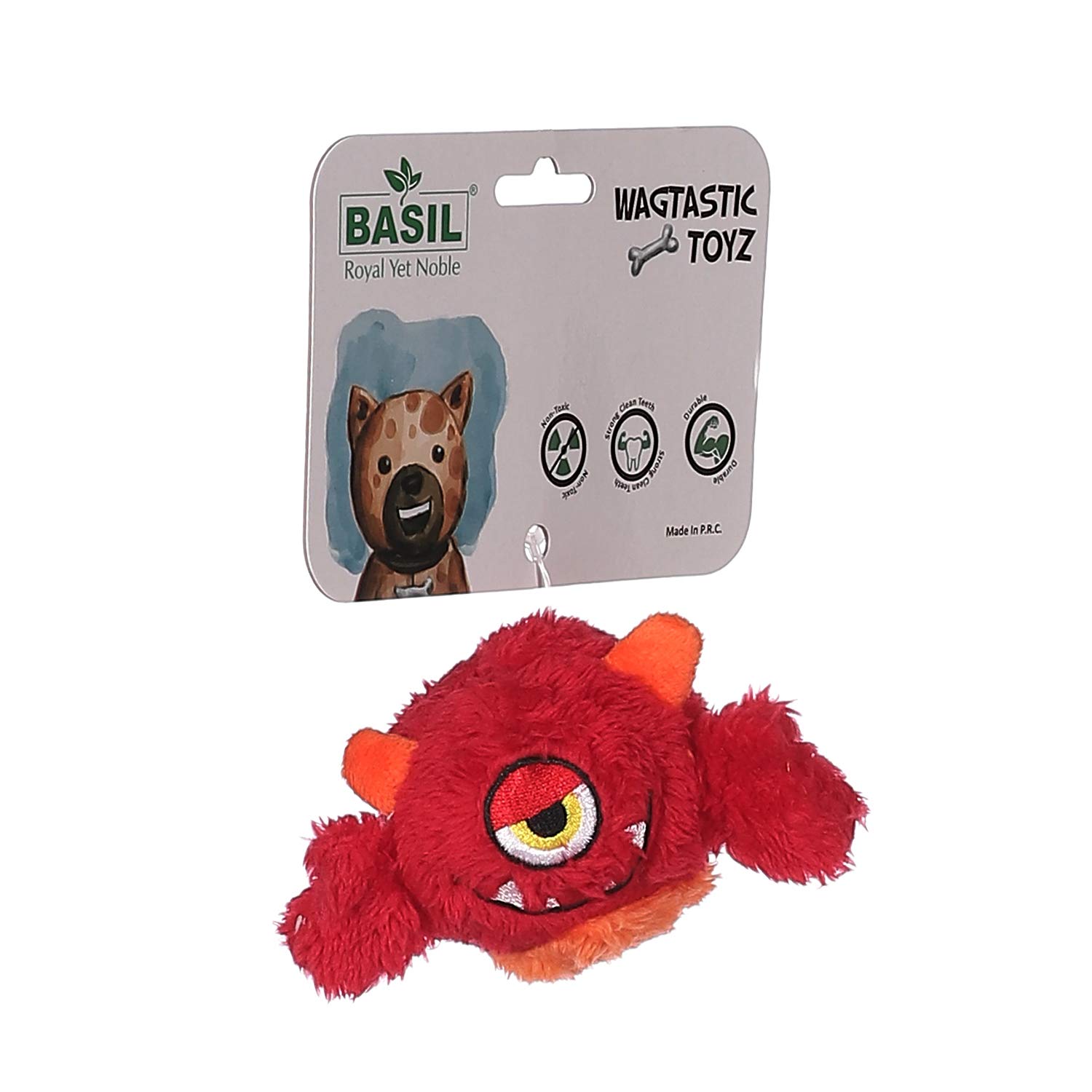 BASIL Royal Yet NobleBasil Monster Ball Dog Toy | Bouncy Chew Ball for Dogs & Puppies | Durable, Non-Toxic & Squeaky | Fun Interactive Play for All Breeds | Gentle on Teeth & Gums