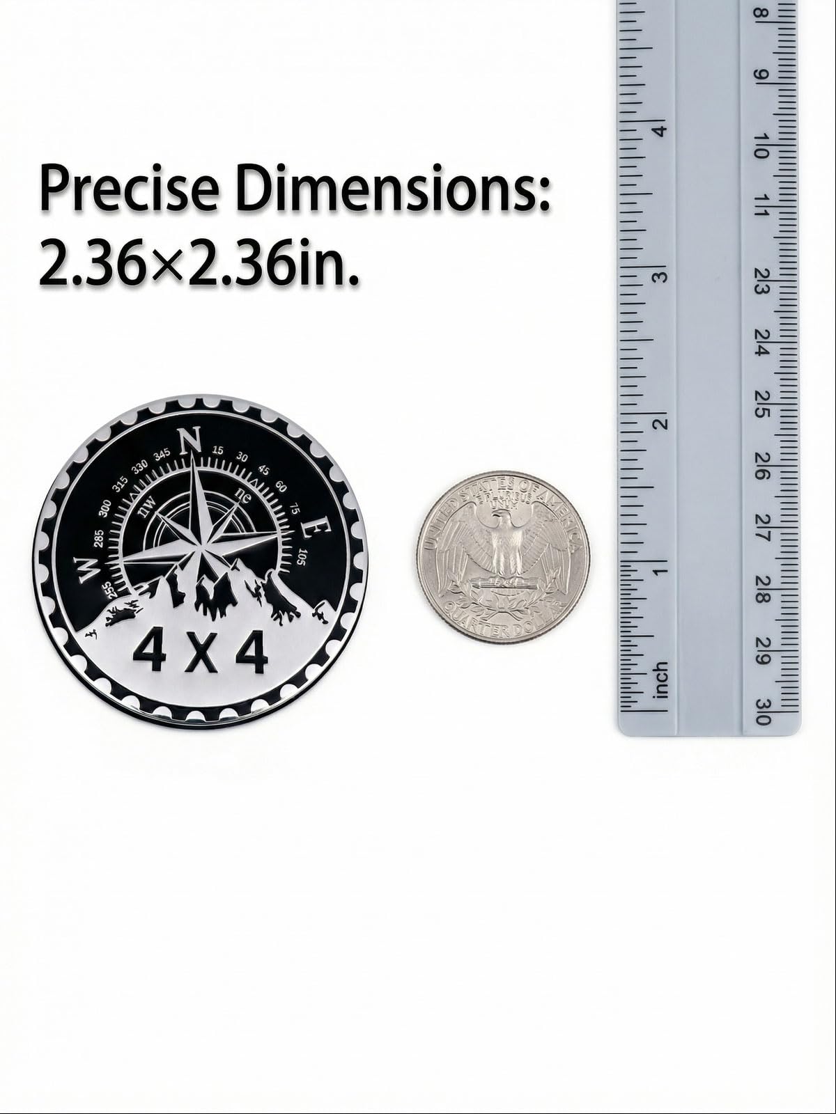 2 Stück Auto-Emblem, 4 x 4, Metall, 3D-Metall-Auto-Abzeichen, Embleme, runde Embleme, Aufkleber, kompatibel mit Fahrzeugen, LKW, SUV, Wohnmobil-Dekorationen (B N E-bewertet)