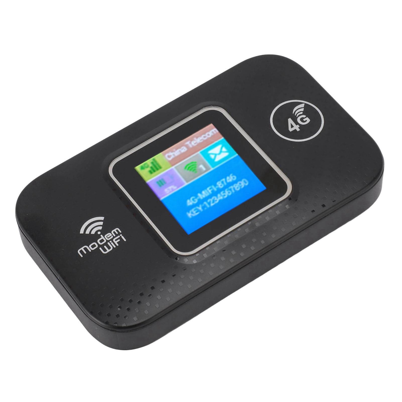 Asixxsix Hotspot WiFi Mobile 4G LTE, Modem Router WiFi Portatile 300Mbps con Slot per Scheda SIM, Supporto Hotspot da Viaggio Europa, Fino a 10 Utenti, Batteria a Lunga Durata 3000mAh, Nero