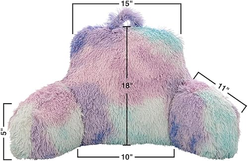 Miniatura 3 de Btargot Almohada de lectura para cama con cuña grande para adultos, respaldo y brazos  Soporte de espalda para sentarse en la cama azul y morado