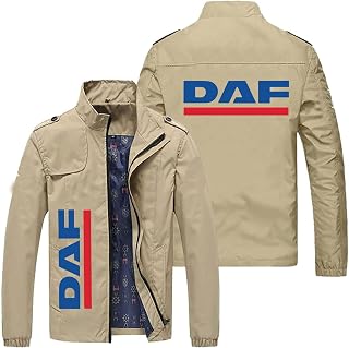 LICEEL Men's Lightweight Jacket DAF Casual Long Sleeve Sweatshirt Full Zip Bomber Jacket Cardigan Windbreaker Coat(Color:Khaki,Size:XXL)