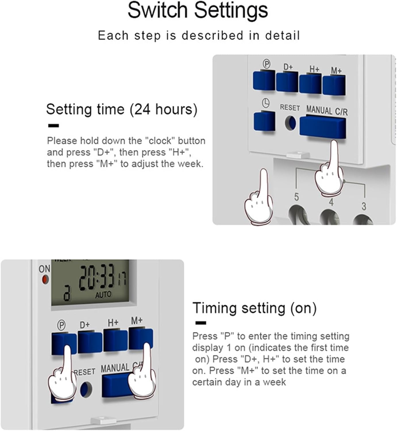 15A 12V 24V 110V 220V Digital LCD Weekly Programmable Timer Switch Time Relay(110V)