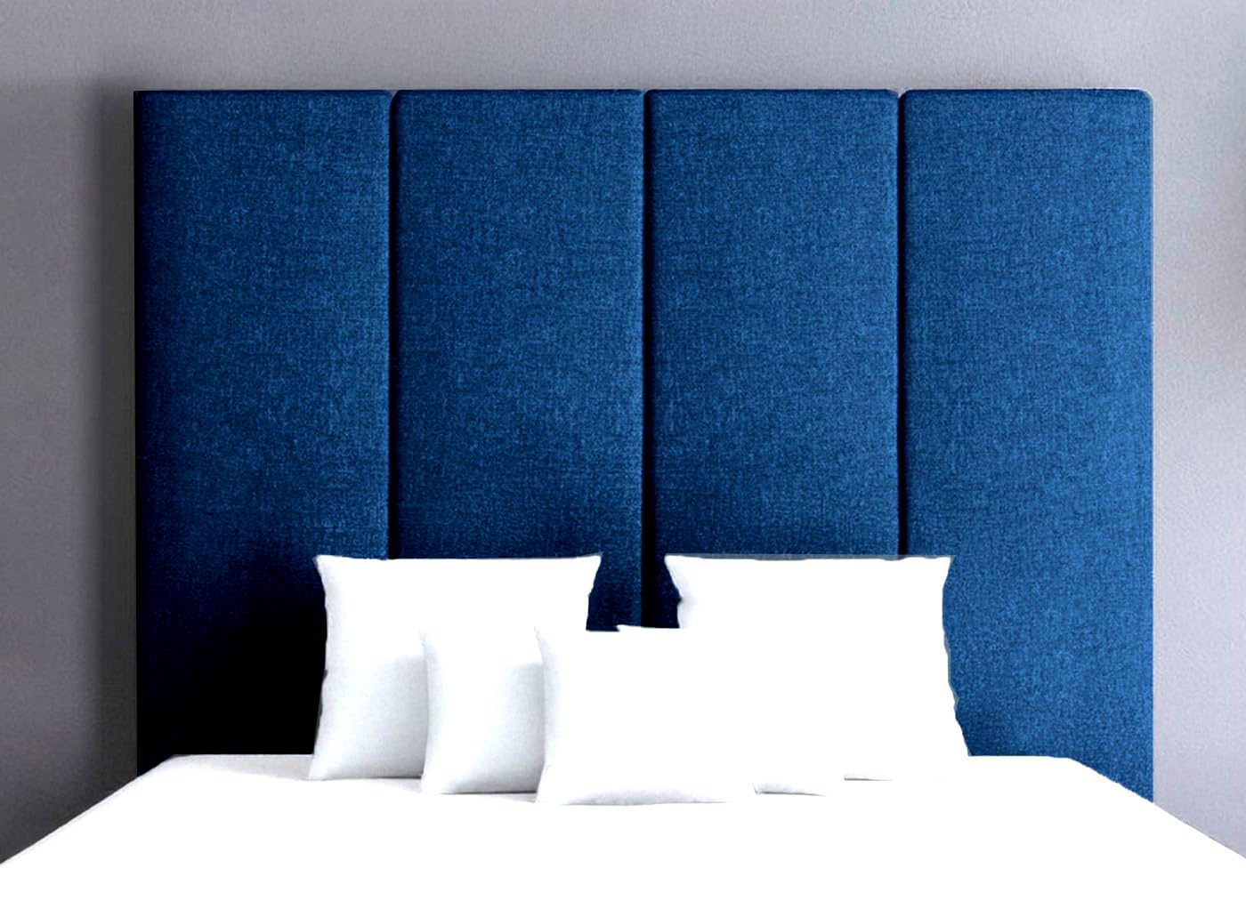 LUXURY TASSY HEADBOARD IN PLUSH FABRIC - STYLISH BED HEADBOARDS - 3FT SINGLE | 4FT6 DOUBLE | 5FT KING-SIZE | 6FT SUPER KING SIZE - 30" HEIGHT (BLUE, 5FT KING SIZE)