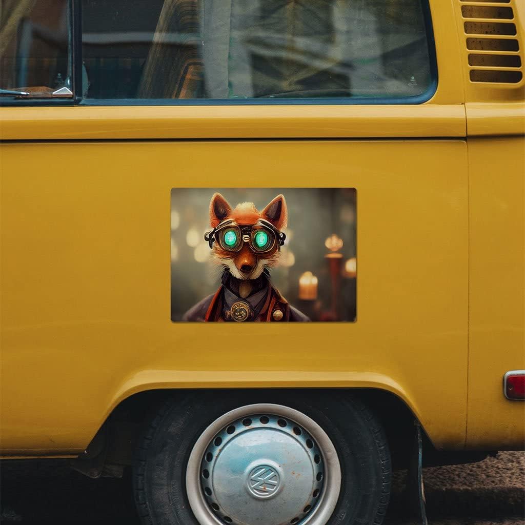 Fox Print Car Magnet 2 PCS - Vintage Fox Car Magnet - Cool Sticker