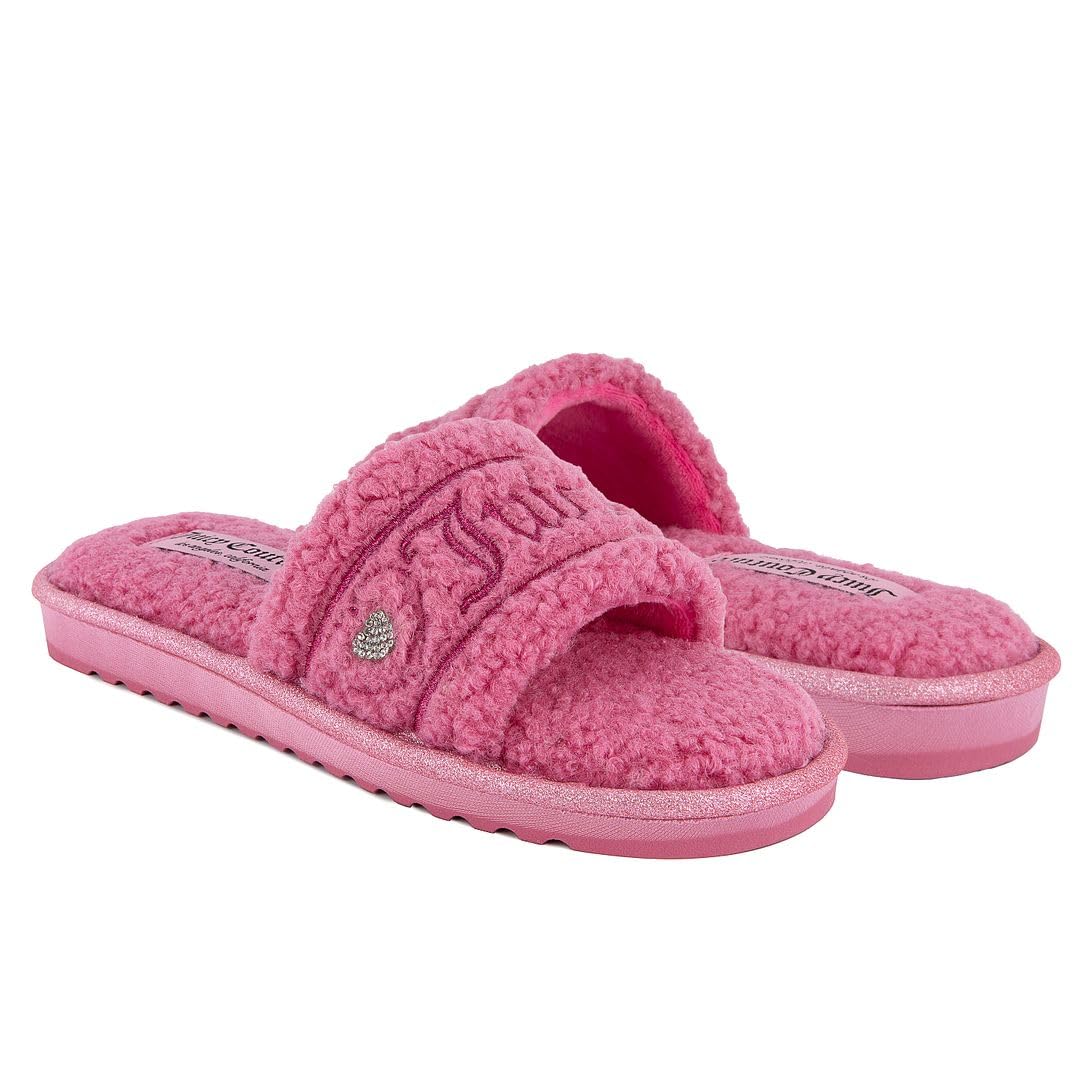 Juicy Couture Women's Slide Slipper Sandals With Faux Fur