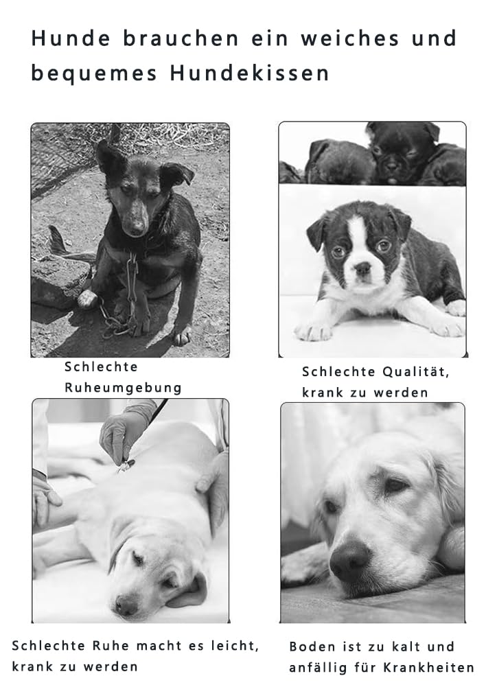Yuly Orthopädisches Hundebett, Donut Hundekissen, Haustierbett mit rutschfeste Unterseite, Flauschig Doughnut Kuscheliges Hundebett Katzenbett, Waschbare Hundekistenmatratze