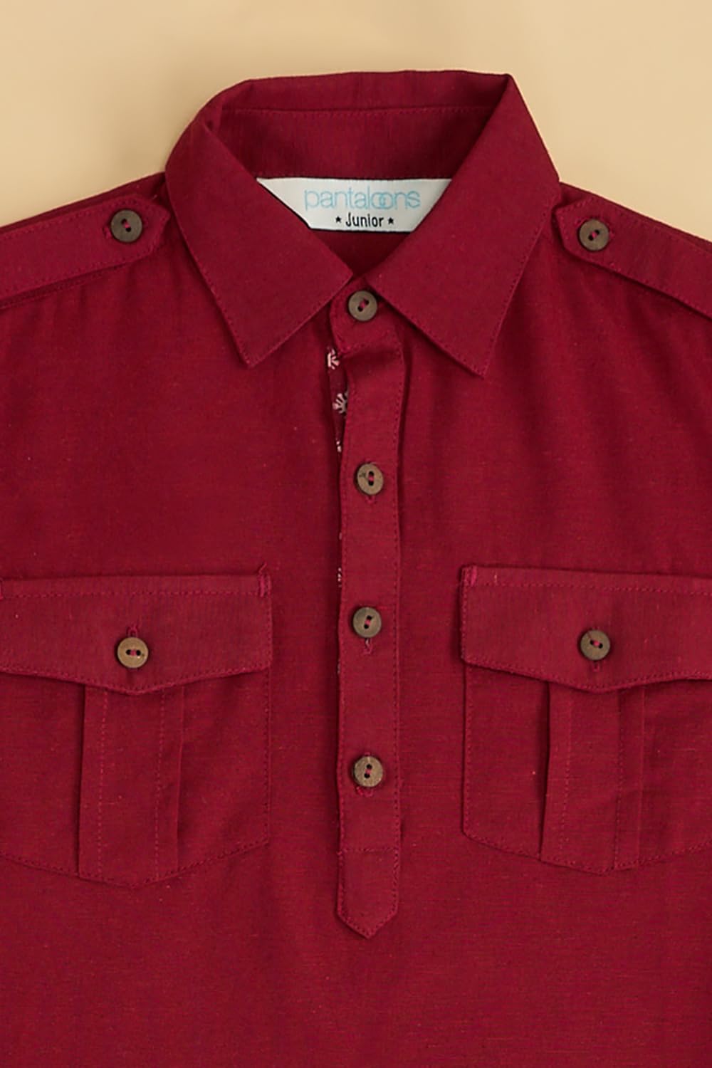 Indus Route by Pantaloons Boys Kurta Maroon - Image 2 thumbnail