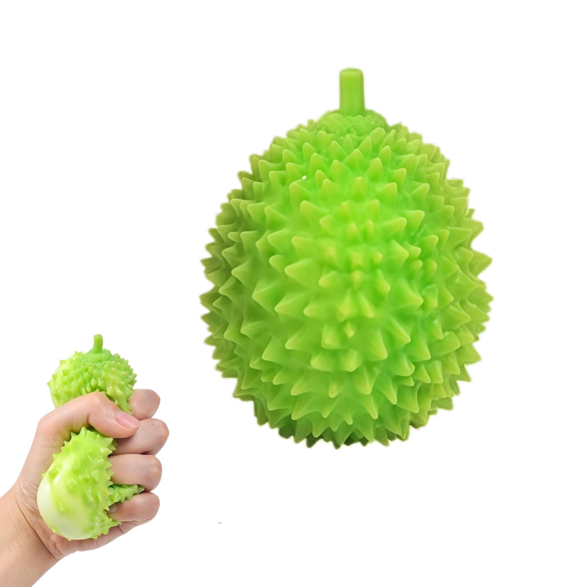 Durian Squishy Toys – Soft Kawaii Squeeze Fidget Toy for Stress Relief, Cute Sensory Toy for Kids & Adults, Fun Party Favors & Gifts (Green)