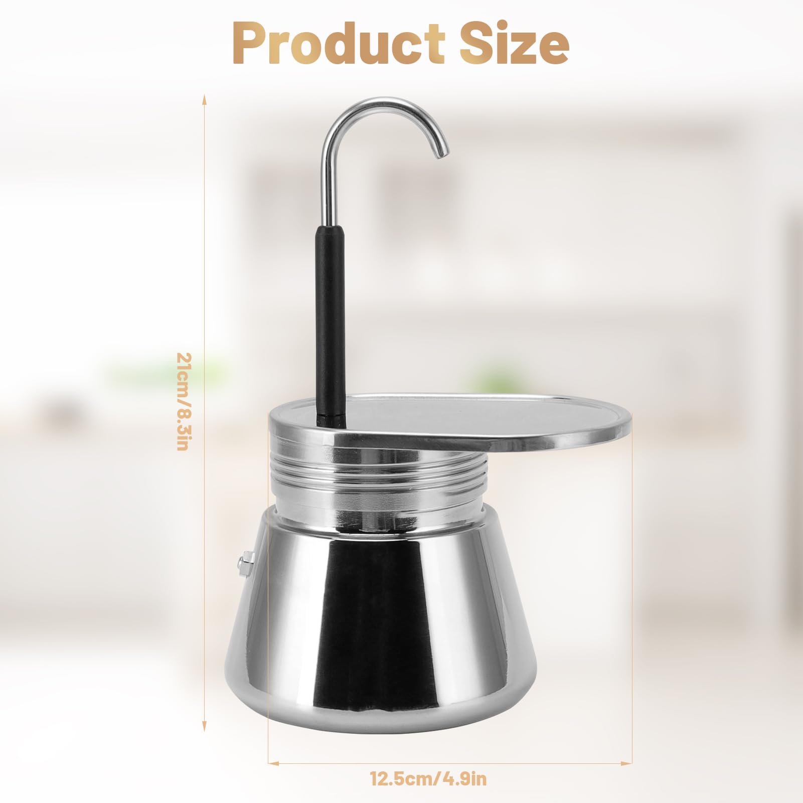 Moka - Olla de aluminio Moka, cafetera Moka, estufa Moka, cafetera italiana, cafetera para estufa, cafetera espresso para café fuerte con sabor