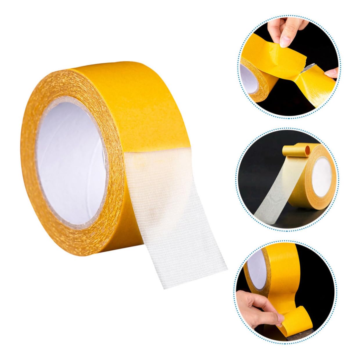 Zerodeko 4 Rouleaux Ruban Adhésif Double Face Extra Fort Ruban de Moquette à Eau pour École Événements