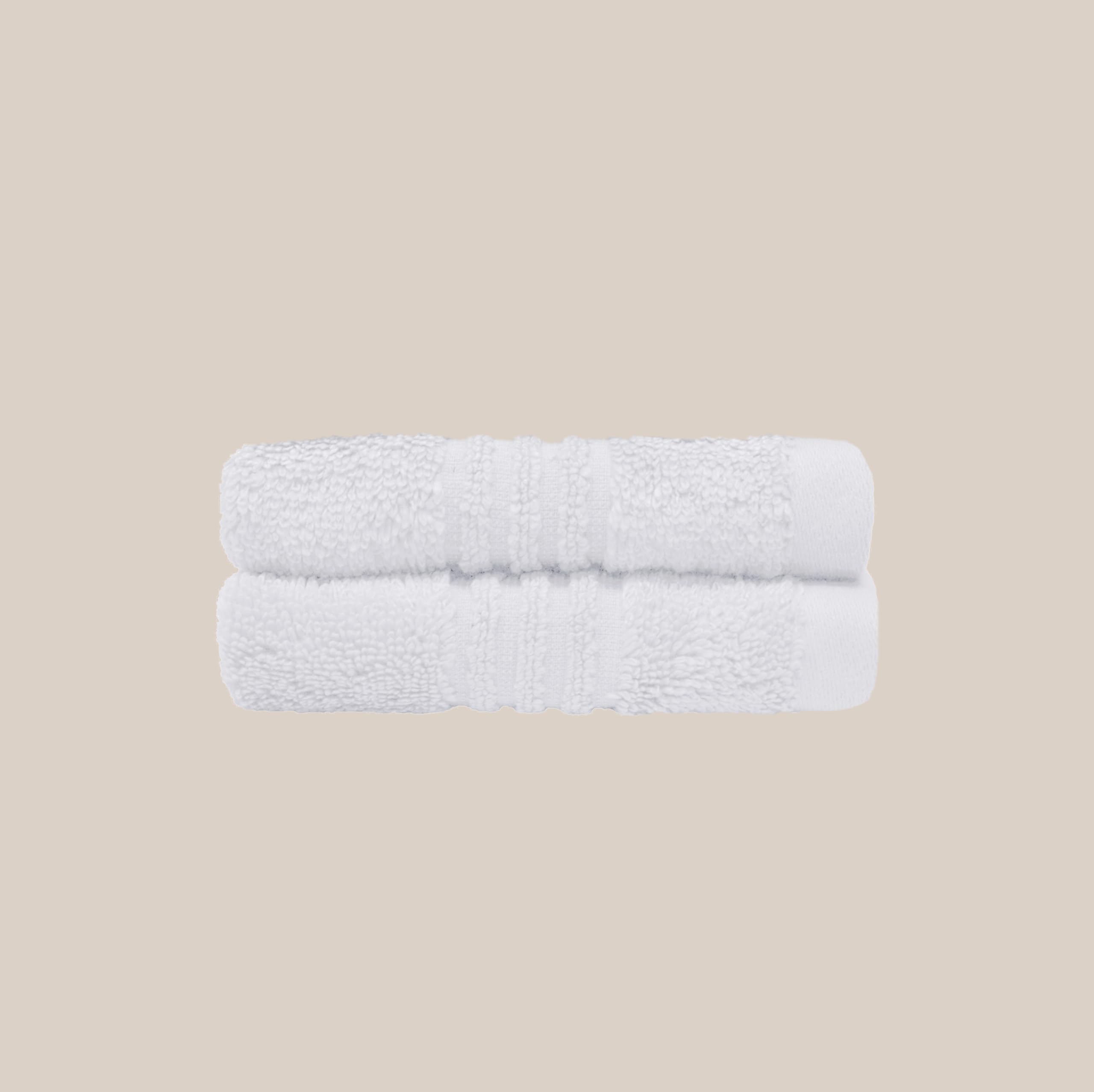 Misona Pack of 2 Bamboo Face Cloths 30 x 30cm – Ultra Soft, Super Absorbent, Quick Dry, Zero Twist Bathroom Towels, Plush 580GSM (White)