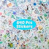 640 sztuk, akwarelowe, różne naklejki tematyczne, ładne naklejki do scrapbookingu, w tym cztery pory roku, leśny kwiat, zwierzę, morze, do samodzielnego wykonania scrapbookingu, planerów, kalendarzy,