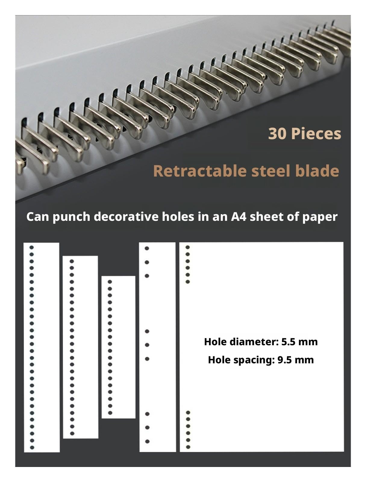 Manuale A4 Hole Punch Wire Binding Machine per rapporti, contratti, libro che fa ufficio scuola casa