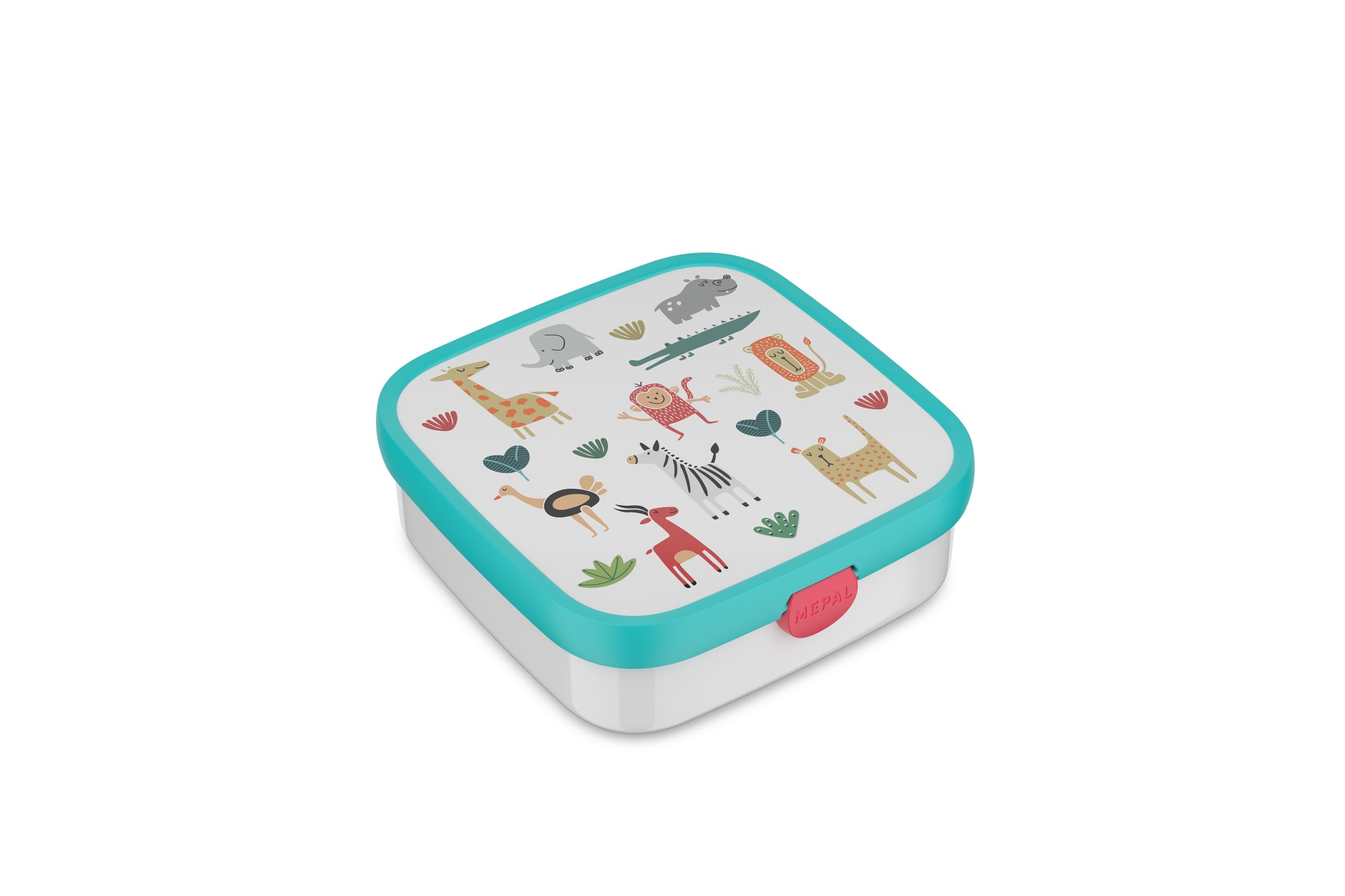 Mepal - Bento Lunch Box Large Campus - Bento Lunch Box for Children - Includes 2 removable Leakproof Bento Boxes and Fork - Bento Boxes are Microwave Safe - 2x 200 + 1250 ml - Animal Friends
