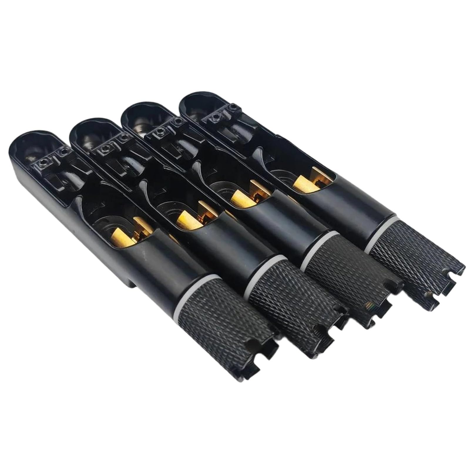 Miłośnicy Muzyki Mostek Gitarowy 4/5 Sztuk Jednostrunowych Bezgłowych Stałych Mostków Wentylatorowych Do Basu Elektrycznego(5 PCS)