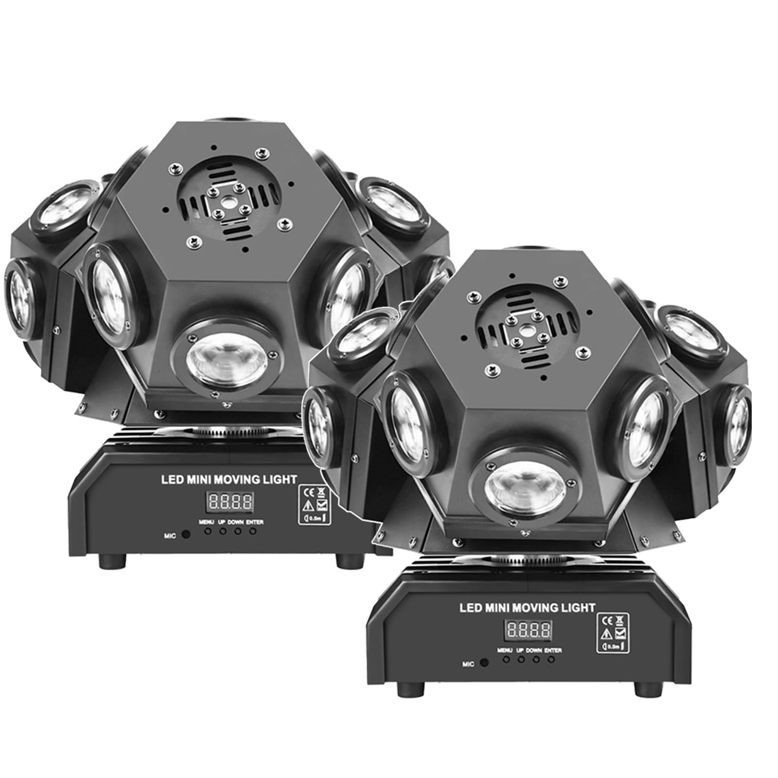220w LED 3-Głowicowa Lampa Dj-Ska, 360° Obrotowy Promień światła, 3-Kolorowe światło Rgb, 4 Metody Sterowania, Pilot Zdalnego Sterowania, Zasięg 6 M, Na Imprezy I Do Klubów, 2 Sztuki