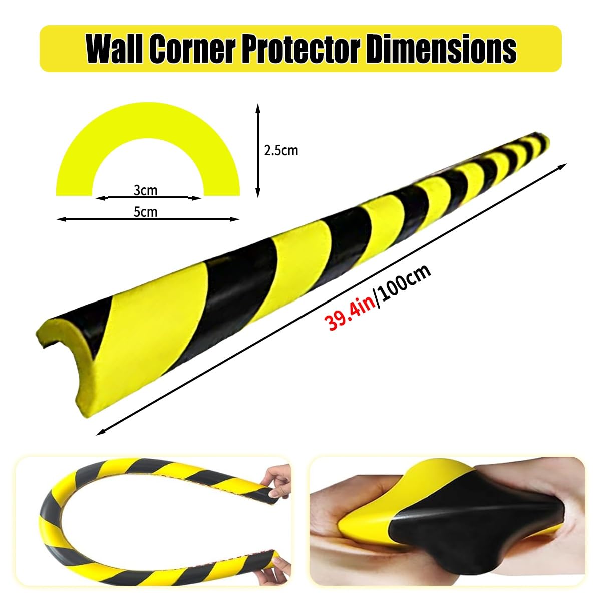 Protection de Coin en Mousse autocollante, 39" de Long