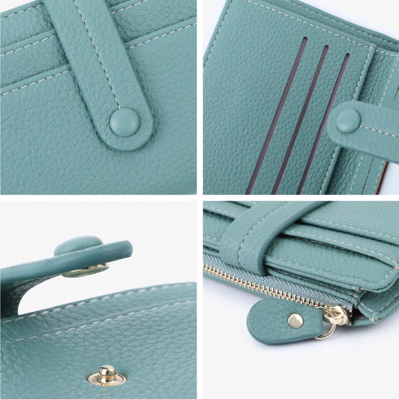 Small Wallet for Women, Personalized Gold Silver Initial Name Wallet with Card Slots, Small Compact Luxury Leather Pocket Wallet Ladies Mini Purse, Credit Card Holder with Zipper Coin Pocket, 8 Color4