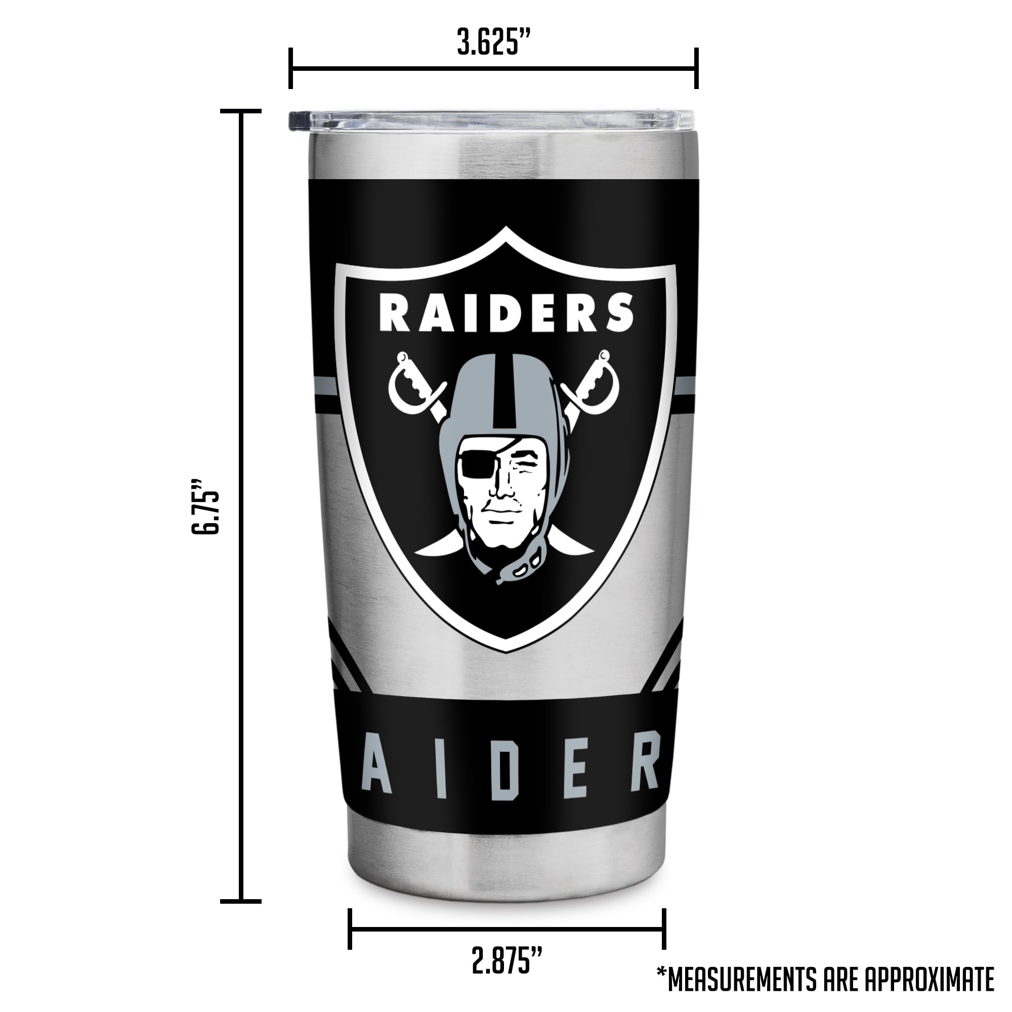 Rico Industries NFL Football 20oz Stainless Steel Tumbler with Lid - Great For Coffee, Tea, Water or Cocktails