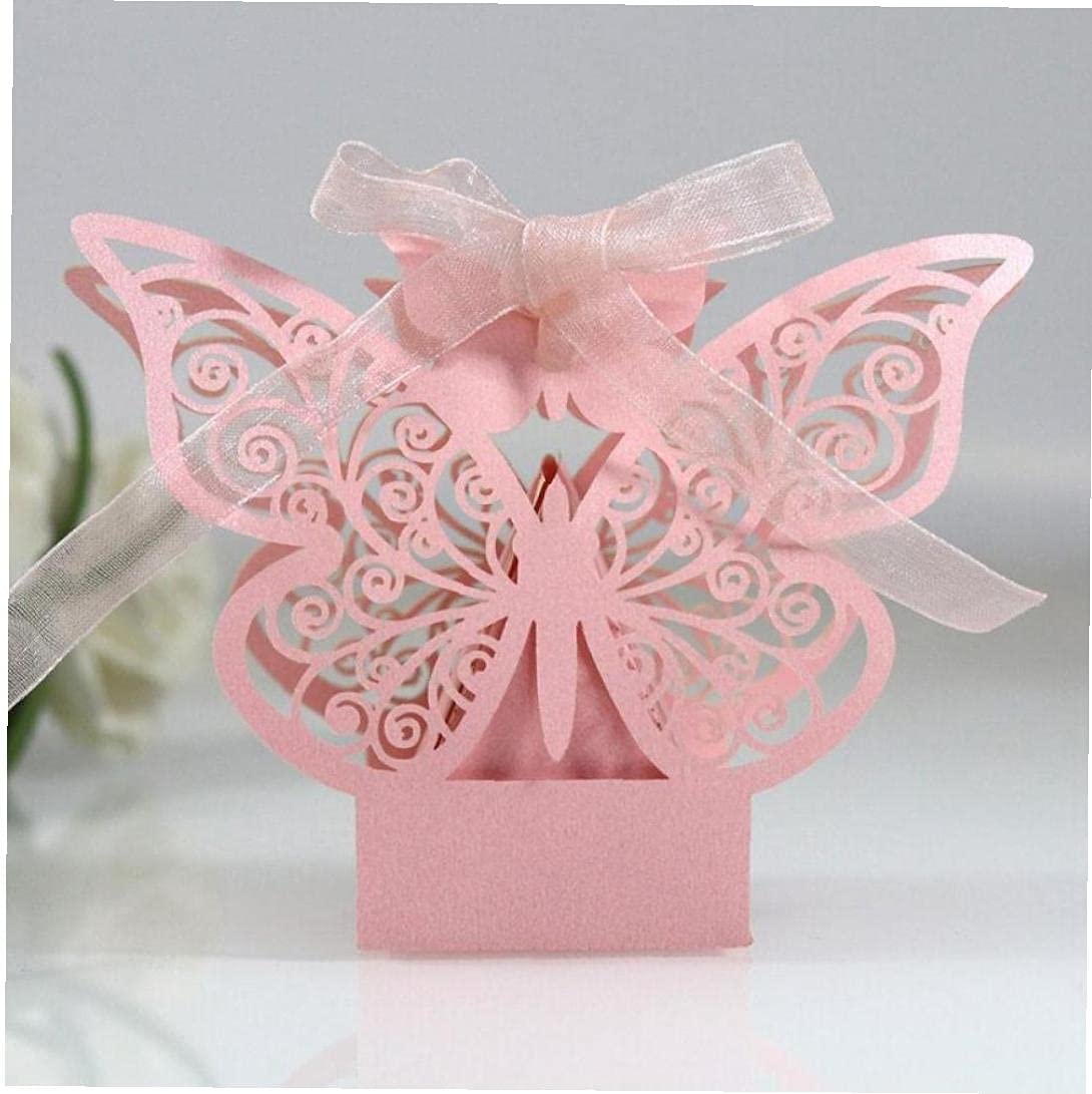 Caja de regalos de mariposa para evitar envoltorios complejos en bodas y bautizos