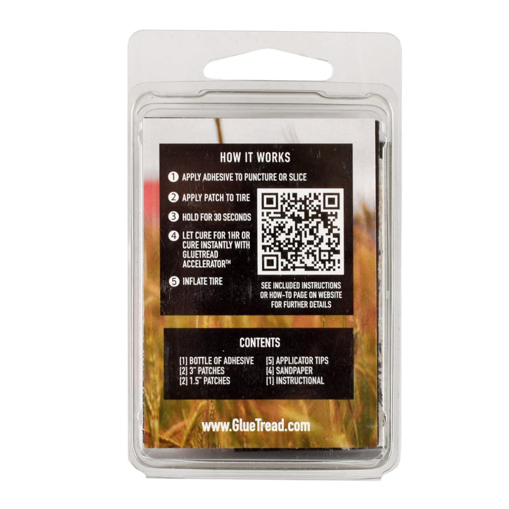 Kit de parche externo GlueTread para reparación de neumáticos, set de parches para reparación de grietas y pinchazos en la parte exterior del neumático, uso en offroad para camiones, tractores, ATV