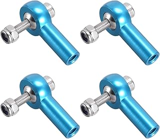 uxcell 4 Pcs M4/4mm 26mm Linkage Rod End Tie Rod End Ball Head Joint Adapter Blue for RC Car Crawler Boat
