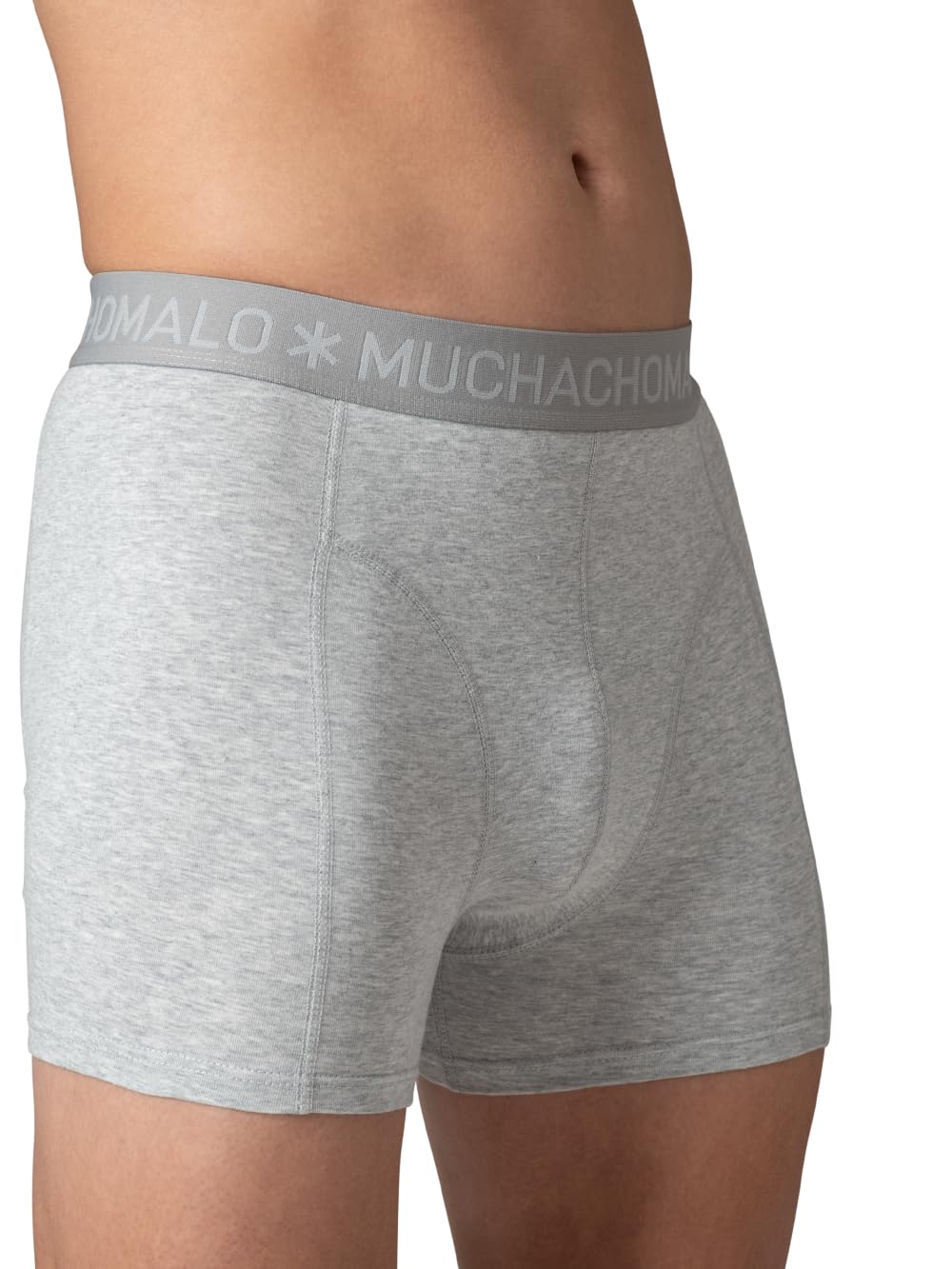Muchachomalo Boxer da uomo, confezione da 12 pezzi, tinta unita, cotone, vita elasticizzata