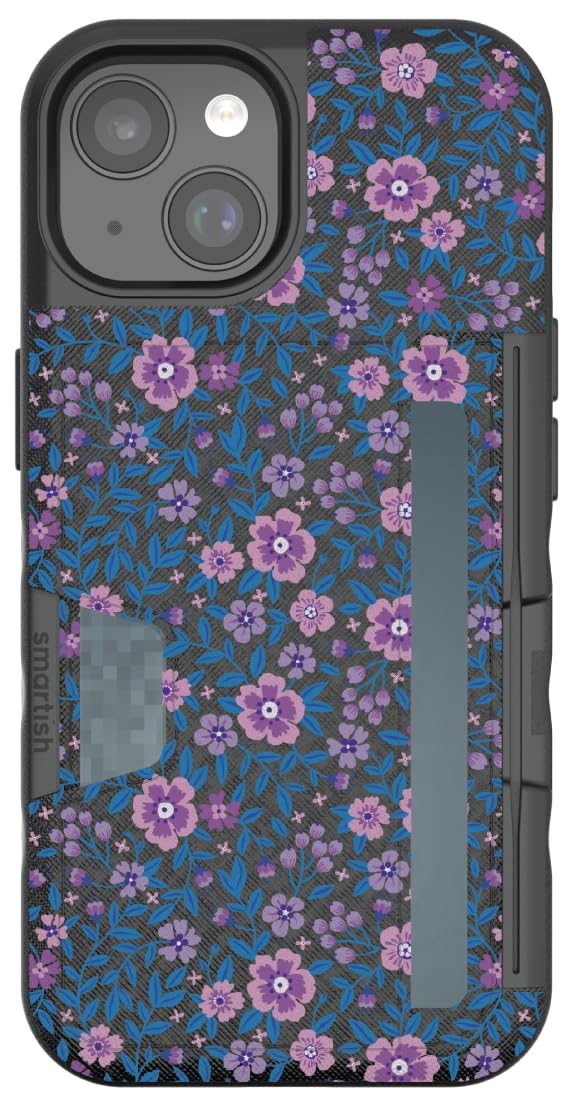 SmartishPlum Perfect - iPhone 15 Wallet Case - Wallet Slayer Vol. 2 [Slim + Protective] Credit Card Holder with Kickstand - Drop Tested Hidden Card Slot Cover Compatible with Apple iPhone 15